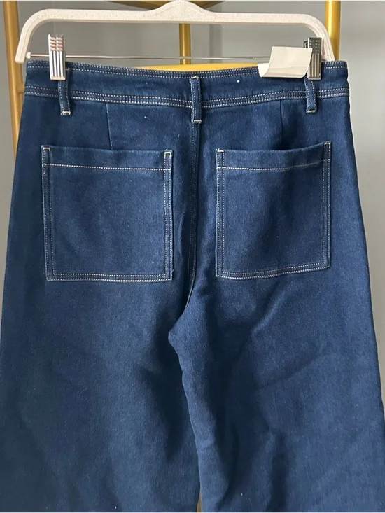 Z Supply women’s Rilynn Wide sweat Denim Trouser In Dark blue wash size 27 NEW - Picture 5 of 10